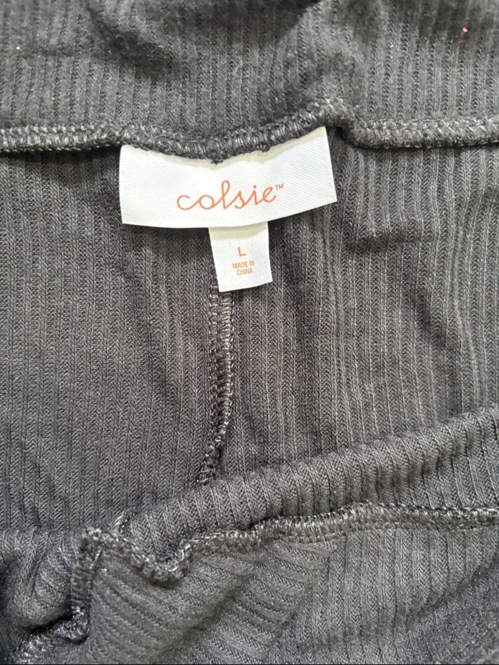 Colsie Black Boot Cut Ribbed Pants - Picture 3 of 5